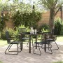 Conjunto de Comedor de Jardín 5 pcs Negro Ratana de PVC