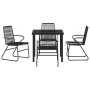 Conjunto de Comedor de Jardín 5 pcs Negro Ratana de PVC