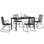 Conjunto de Comedor de Jardín 5 pcs Negro Ratana de PVC