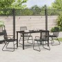 Conjunto de Comedor de Jardín 5 pcs Negro Ratana de PVC
