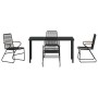 Conjunto de Comedor de Jardín 5 pcs Negro Ratana de PVC