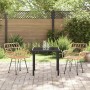 Conjunto de Comedor de Jardín 3 pcs Marrón Poliratán