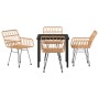 Conjunto de Comedor de Jardín 5 pcs Marrón Poliratán