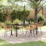 Conjunto de Comedor de Jardín 5 pcs Marrón Poliratán