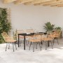 Conjunto de Comedor de Jardín 7 pcs Marrón Poliratán