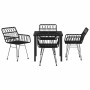 Conjunto de Comedor de Jardín 5 pcs Negro Poliratán
