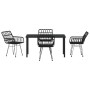 Conjunto de Comedor de Jardín 5 pcs Negro Poliratán