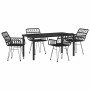 Conjunto de Comedor de Jardín 5 pcs Negro Poliratán