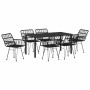 Conjunto de Comedor de Jardín 7 pcs Negro Poliratán