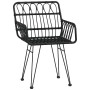 Conjunto de Comedor de Jardín 7 pcs Negro Poliratán