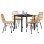 Conjunto de Comedor de Jardín 5 pcs Marrón Poliratán