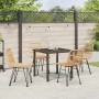 Conjunto de Comedor de Jardín 5 pcs Marrón Poliratán