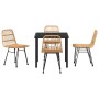 Conjunto de Comedor de Jardín 5 pcs Marrón Poliratán