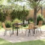 Conjunto de Comedor de Jardín 4 pcs Marrón Poliratán