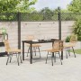 Conjunto de Comedor de Jardín 4 pcs Marrón Poliratán