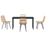 Conjunto de Comedor de Jardín 4 pcs Marrón Poliratán