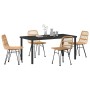Conjunto de Comedor de Jardín 5 pcs Marrón Poliratán