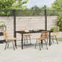 Conjunto de Comedor de Jardín 5 pcs Marrón Poliratán