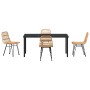 Conjunto de Comedor de Jardín 5 pcs Marrón Poliratán