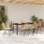 Conjunto de Comedor de Jardín 7 pcs Marrón Poliratán