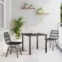 Conjunto de Comedor de Jardín 3 pcs Negro Poliratán