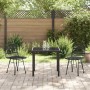 Conjunto de Comedor de Jardín 3 pcs Negro Poliratán