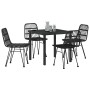 Conjunto de Comedor de Jardín 5 pcs Negro Poliratán
