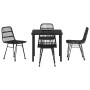 Conjunto de Comedor de Jardín 5 pcs Negro Poliratán