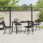 Conjunto de Comedor de Jardín 5 pcs Negro Poliratán