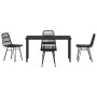 Conjunto de Comedor de Jardín 5 pcs Negro Poliratán
