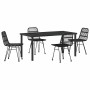 Conjunto de Comedor de Jardín 5 pcs Negro Poliratán
