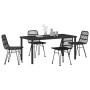 Conjunto de Comedor de Jardín 5 pcs Negro Poliratán