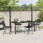 Conjunto de Comedor de Jardín 5 pcs Negro Poliratán