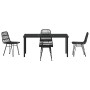 Conjunto de Comedor de Jardín 5 pcs Negro Poliratán
