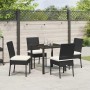 Conjunto de Comedor de Jardín 5 pcs Negro Poliratán