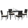 Conjunto de Comedor de Jardín 5 pcs Negro Poliratán