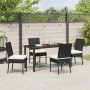 Conjunto de Comedor de Jardín 5 pcs Negro Poliratán