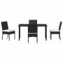 Conjunto de Comedor de Jardín 5 pcs Negro Poliratán