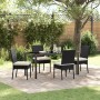 Conjunto de Comedor de Jardín 5 pcs Negro Poliratán
