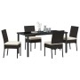 Conjunto de Comedor de Jardín 5 pcs Negro Poliratán