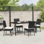Conjunto de Comedor de Jardín 5 pcs Negro Poliratán