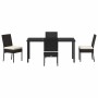Conjunto de Comedor de Jardín 5 pcs Negro Poliratán