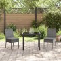 Conjunto de Comedor de Jardín 3 pcs Gris Poliratán