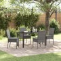 Conjunto de Comedor de Jardín 5 pcs Gris Poliratán