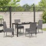 Conjunto de Comedor de Jardín 5 pcs Gris Poliratán