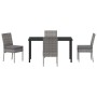 Conjunto de Comedor de Jardín 5 pcs Gris Poliratán