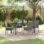 Conjunto de Comedor de Jardín 5 pcs Gris Poliratán