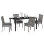 Conjunto de Comedor de Jardín 5 pcs Gris Poliratán