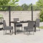 Conjunto de Comedor de Jardín 5 pcs Gris Poliratán