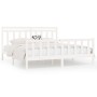 Solid white pine wood bed frame 200x200 cm by vidaXL, Beds and slatted bases - Ref: Foro24-3107049, Price: 156,89 €, Discount: %
